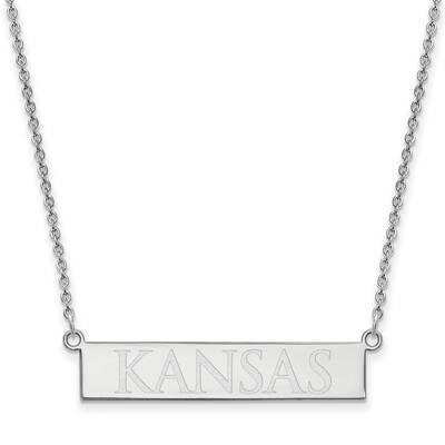 The University of Kansas Small Bar Necklace Sterling Silver Rhodium-plated SS079UKS-18, MPN: SS079U…