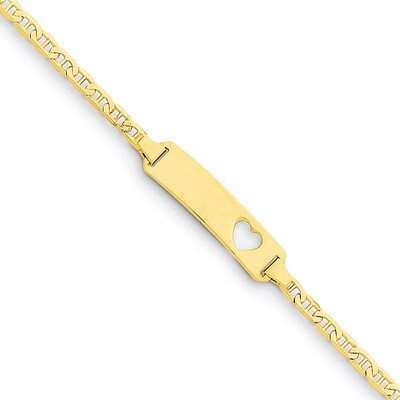 Anchor Link Baby ID, Plate with Cut-out Heart Bracelet 14k Gold BID24-5.5, MPN: BID24-5.5, 88395749…