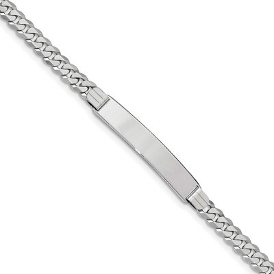 7 Inch Flat Curb Link ID Bracelet 14k white Gold LID64W-7, MPN: LID64W-7, 883957761657