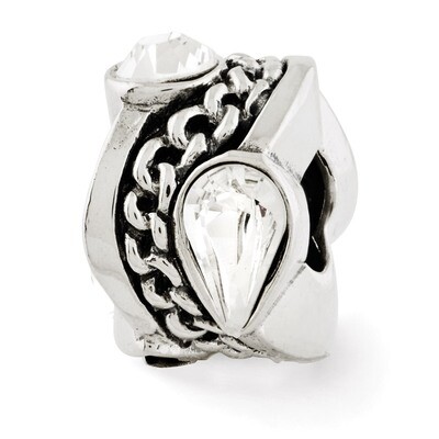 Swarovski Elements with Chain Design Bead - Sterling Silver QRS2887, MPN: QRS2887, 886774990903