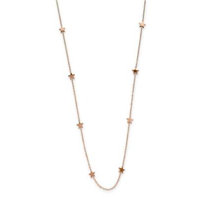 Rose Plate Polished Stars 35 Inch Necklace Stainless Steel CMEI17849-35, MPN: CMEI17849-35, 1911010…