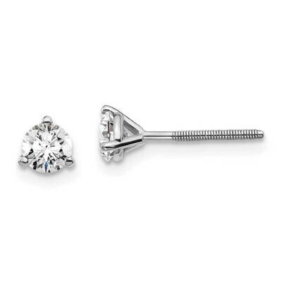 1/2Ctw Vs/Si, D E F, 3 Prong Screw Back Earrings 14k White Gold Lab Grown Diamond EM1017S-050-WLD, …