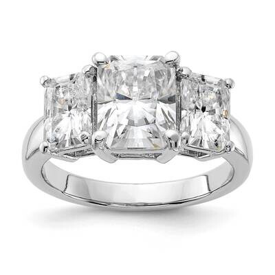 5 1/3ct. Three Stone G H I True Light Octagon Moissanite Ring 14k White Gold RM4454E-510-WMT, MPN: …