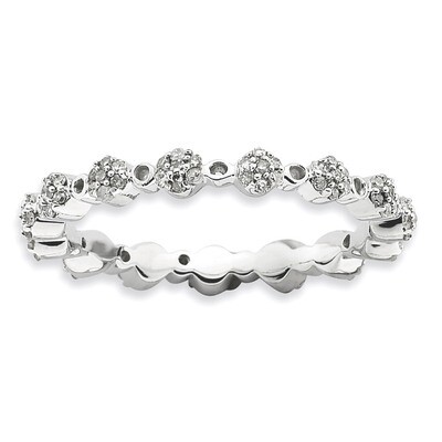 Diamond Ring - Sterling Silver Polished QSK648, MPN: QSK648, 886774220833