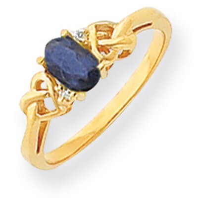 Sapphire Diamond Ring 14k Gold 6x4mm Oval Y4690S/A, MPN: Y4690S/A, 883957583228