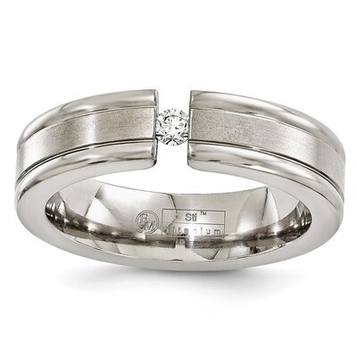 Edward Mirell Titanium .10ct Diamond Brushed &amp; Polished 6mm Band EMR212 by Edward Mirell, MPN: EMR2…