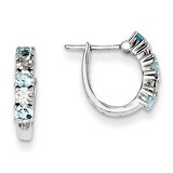 Aquamarine &amp; Diamond Earrings Sterling Silver QE10209AQ, MPN: QE10209AQ, 886774675558