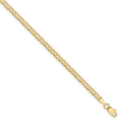 3.1mm Solid Polished Light Flat Cuban Chain 14k Gold LCB080-7, MPN: LCB080-7, 886774561325