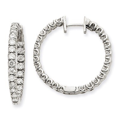 Diamond Hinged Hoop Earrings 14k White Gold XE1353VS, MPN: XE1353VS, 883957337531