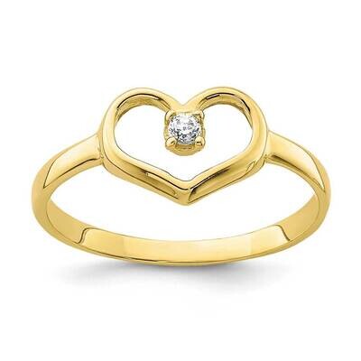 Heart Child&#39;s Ring 10k Gold CZ Diamond 10C1396, MPN: 10C1396, 886774013596