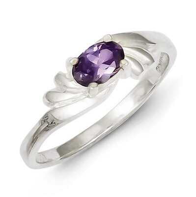 Purple Oval Diamond Ring Sterling Silver QR4422, MPN: QR4422, 883957522562