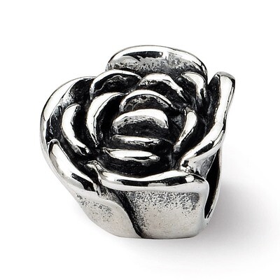Rose Floral Bead - Sterling Silver QRS229, MPN: QRS229, 883957721279