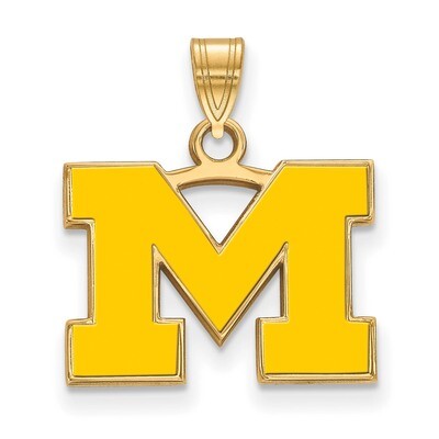 Michigan University of Small Enamel Pendant Gold-plated Sterling Silver GP028UM, MPN: GP028UM, 8867…