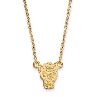 North Carolina State University Small Pendant with Chain Necklace 10k Yellow Gold 1Y056NCS-18, MPN:…