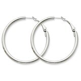 3x35mm Polished Round Hoop Earrings 14k White Gold PRE224W, MPN: PRE224W, 883957900322