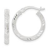 Laser Diamond-Cut Hoop Earrings Sterling Silver Polished QE15855, MPN: QE15855, 196904153789