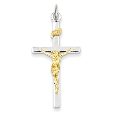 18k Gold-plated Crucifix Pendant Sterling Silver QC5428, MPN: QC5428, 883957316826