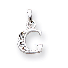Polished .01ct Diamond Initial G Charm 14k White Gold YC251G, MPN: YC251G, 883957323657