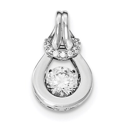 Vibrant CZ Diamond Knot Pendant Sterling Silver Platinum-plated QP4366, MPN: QP4366, 191101362620