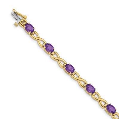 7x5mm Oval Amethyst bracelet 14k Gold BM4498-AM-Y, MPN: BM4498-AM-Y, 883957078427