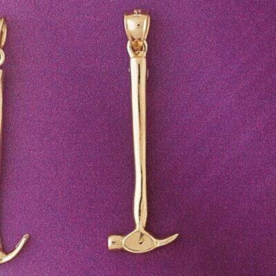 Dazzlers Jewelry Hammer Pendant Necklace Charm Bracelet in Yellow, White or Rose Gold 6639, MPN: DZ…