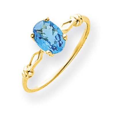 Blue Topaz Ring 14k Gold 7x5mm Oval Y4654BT, MPN: Y4654BT, 883957562384