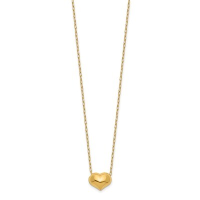 Small Hollow Heart with Chain Necklace - 14k Gold GK623 by Madi K, MPN: GK623, 883957027791
