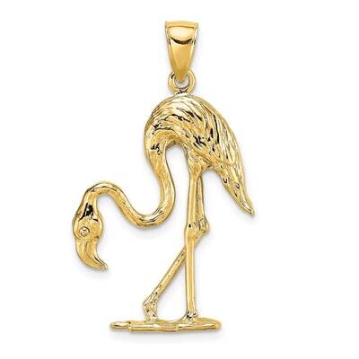 Textured Flamingo Charm 14k Gold 3-D K6582, MPN: K6582, 637218069552