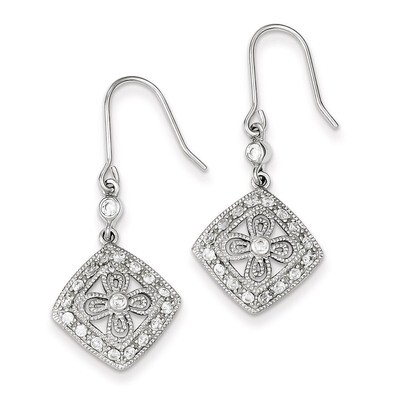 Dangle Earrings Sterling Silver Diamond QE9291, MPN: QE9291, 883957537139