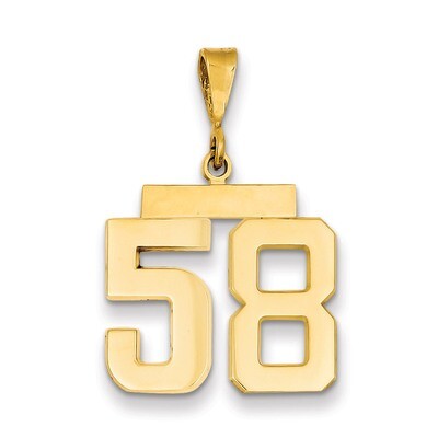 Number 58 Charm 14k Gold Medium Polished MP58, MPN: MP58, 883957135526