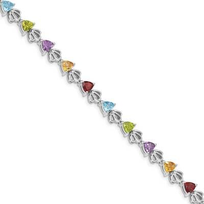 Ameth, Bl Top, Citri, Perid, Garnet Bracelet Sterling Silver Rhodium Plated QG5062-7.5, MPN: QG5062…