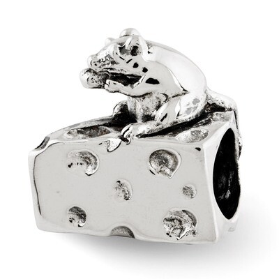 Mouse on Cheese Bead - Sterling Silver QRS2996, MPN: QRS2996, 883957367514