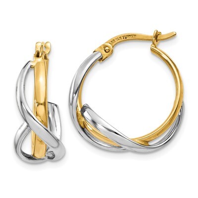 Polished Twisted Hoop Earrings 14k Two-Tone Gold TF677, MPN: TF677, 886774562360