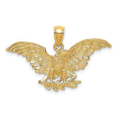 Eeagle with Wings Spread Charm 14k Gold 2-D K6525, MPN: K6525, 637218035557