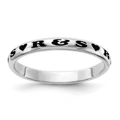 Personalized with Heart Ring Sterling Silver Rhodium-plated QSKXNA1H-10, MPN: QSKXNA1H-10, 88677425…