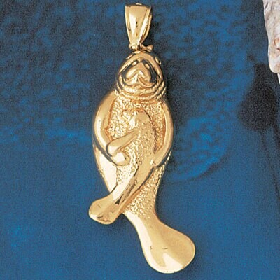 Dazzlers Jewelry Manatees Sea Cow Pendant Necklace Charm Bracelet in Yellow, White or Rose Gold 876…