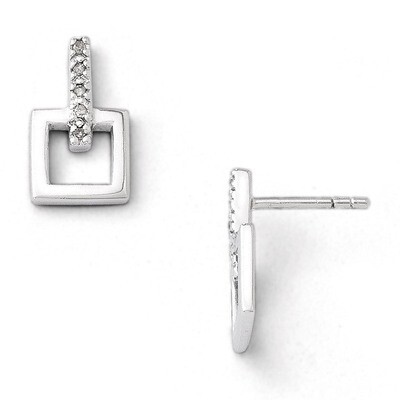 .05ct. Diamond Earrings Sterling Silver QW203, MPN: QW203, 883957314877