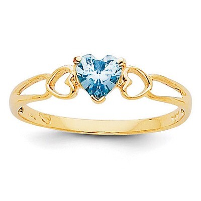 Aquamarine Birthstone Ring 14k Gold XBR156, MPN: XBR156, 883957444703