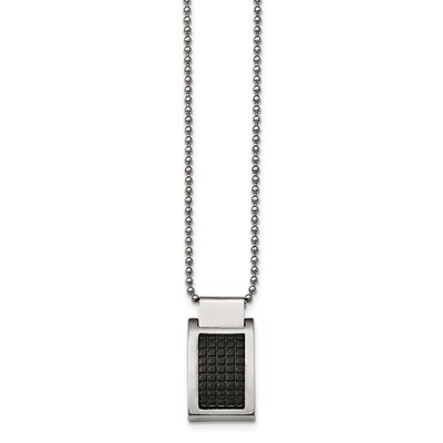 Black IP Textured Necklace Stainless Steel Brushed and Polished SRN2033-22 by Chisel, MPN: SRN2033-…