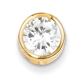 7mm Cubic Zirconia Bezel Pendant 14k Gold XP322CZ Diamond, MPN: XP322CZ, 883957236179