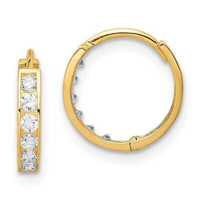 Hinged Hoop Earrings 14k Gold CZ Diamond YE1845, MPN: YE1845, 883957351445