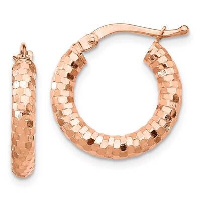 3x10mm Diamond-cut Hoop Earrings 14k Rose Gold TF1700R, MPN: TF1700R, 191101023651