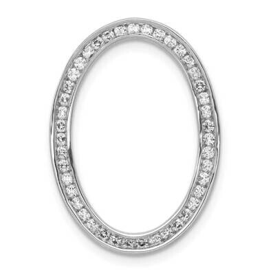 1/2Ct. Diamond Channel Set Oval Chain Slide Pendant 14k White Gold PM3826-050-WA, MPN: PM3826-050-W…
