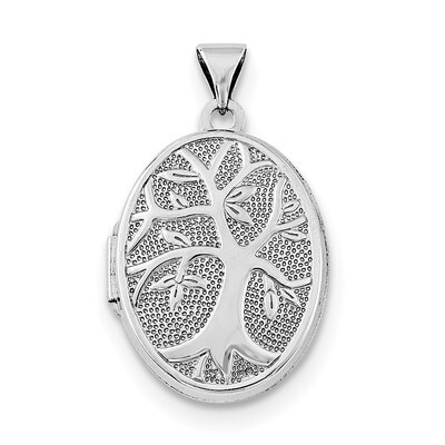 21x16mm Oval Tree Locket Sterling Silver Rhodium-plated QLS722, MPN: QLS722, 191101358951