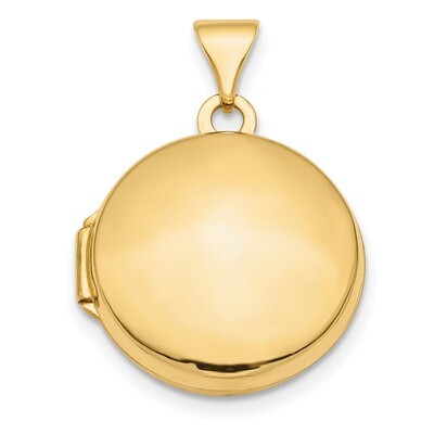 Domed 16mm Round Locket 14k Gold Polished XL728, MPN: XL728, 886774115894