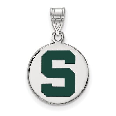 Michigan State University Medium Enamel Disc Pendant Sterling Silver SS040MIS, MPN: SS040MIS, 88677…