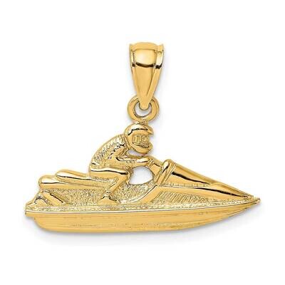 Textured 2-D Jet Ski Charm 14k Gold 2-D K7800, MPN: K7800, 637218035939