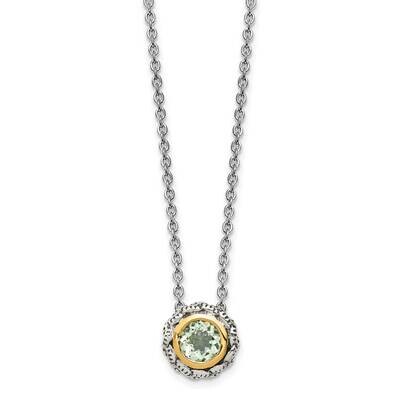 Green Quartz Slide Sterling Silver with 14k Gold Accent QTC1665, MPN: QTC1665, 883957747057