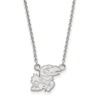 University of Kansas Small Pendant with Chain Necklace Sterling Silver SS057UKS-18, MPN: SS057UKS-1…
