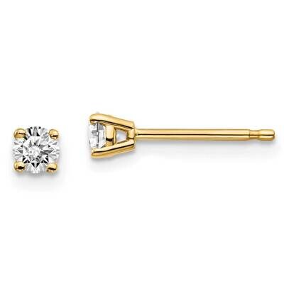 1/4ctw Certified SI1/SI2 G H I Lab Grown Diamond 4-Prong Earrings 14k Yellow Gold EM1006-025C-LG, M…